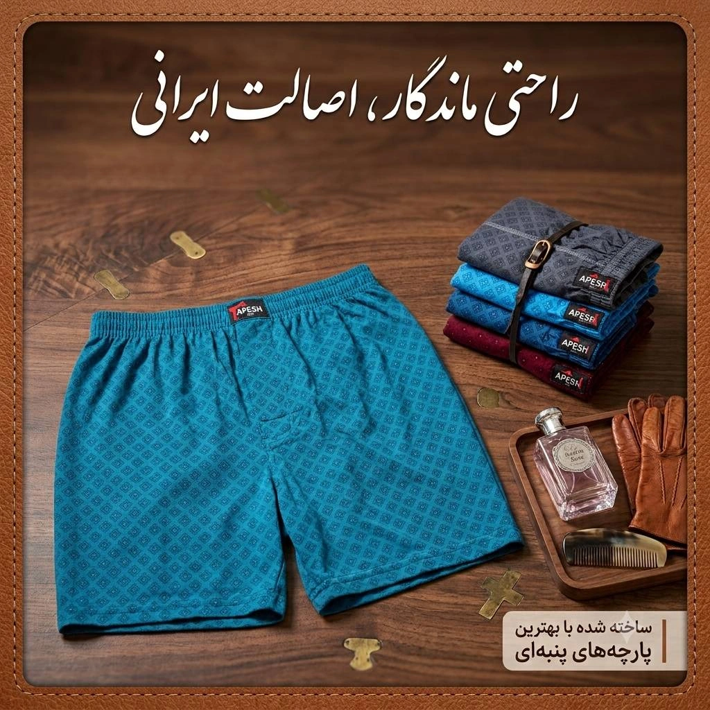 شورت پادار مردانه نخی